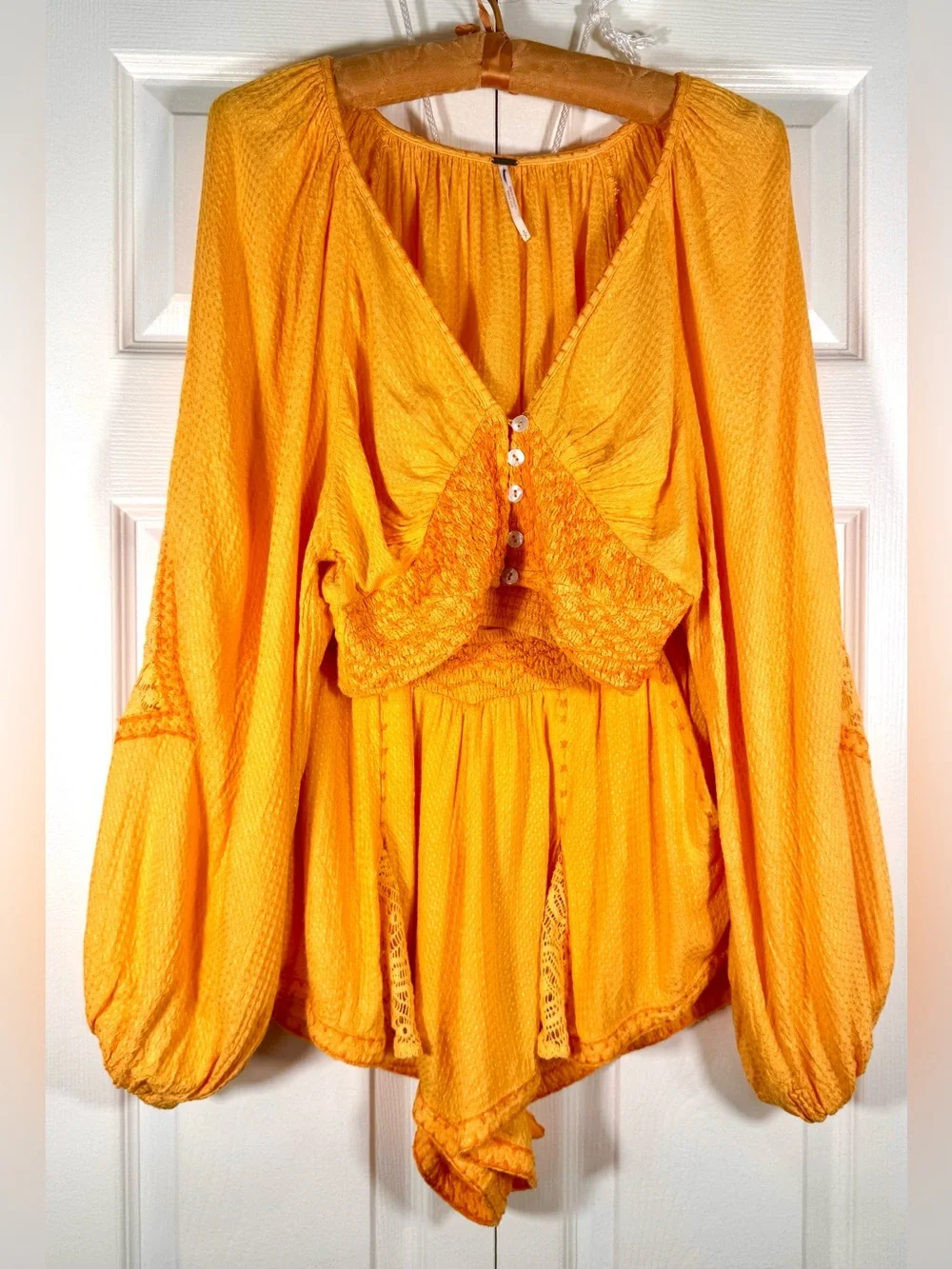 Free People Southset Matching Top & Shorts Set Orange Size Small